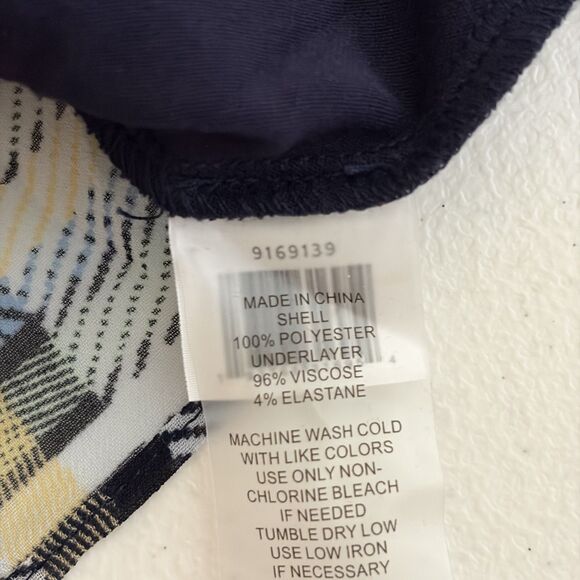 Vince Camuto Blouse Women's XS Plaid Sheer Ruffle Casual Round Neck Top - Picture 7 of 8